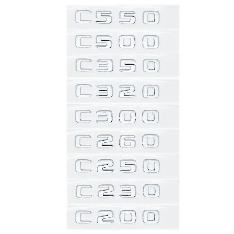 Новые буквы C200 E200 для Mercedes Benz, 3D, глянцевые, черные, C180 C200 C220d C250d C260 C300d 4Matic, ABS-эмблема для Mercedes Benz W2