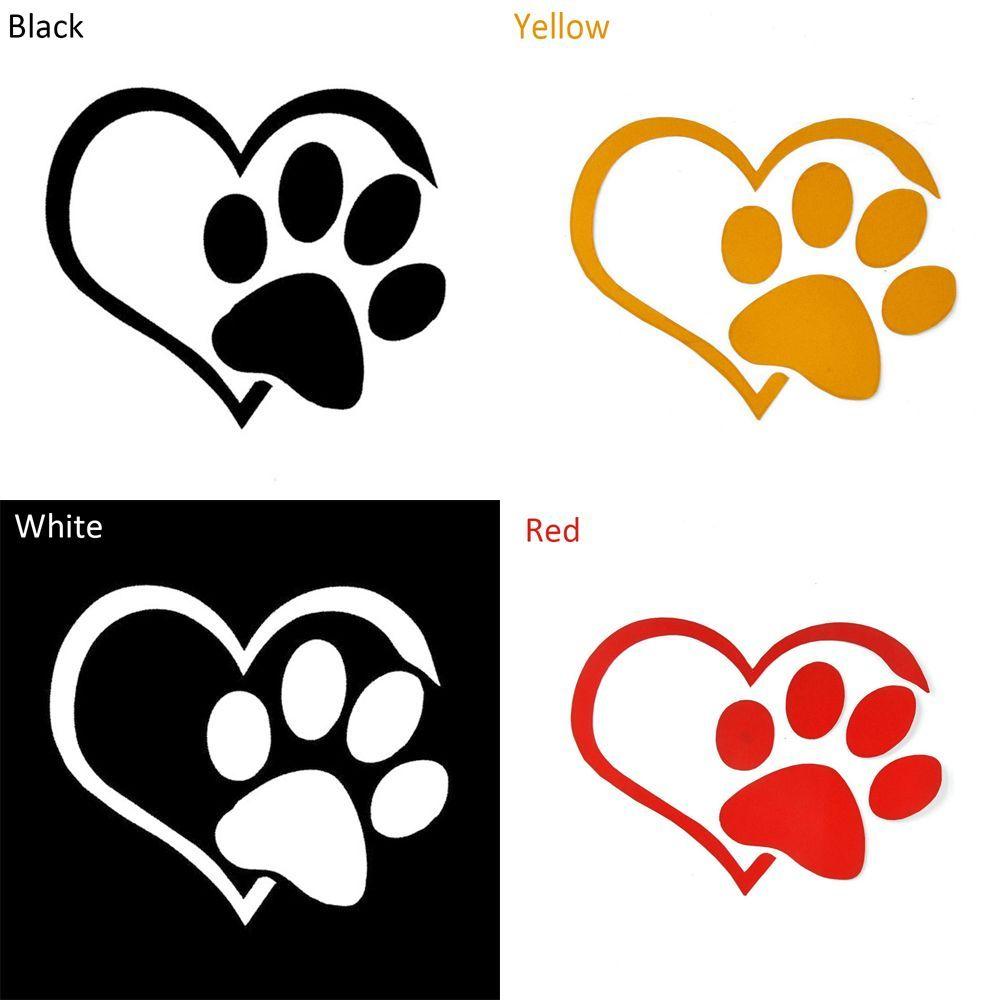 Наклейка с милой собакой, кошкой, сердцем, лапами, светоотражающая наклейка для автомобиля, наклейка на окно, след питомца