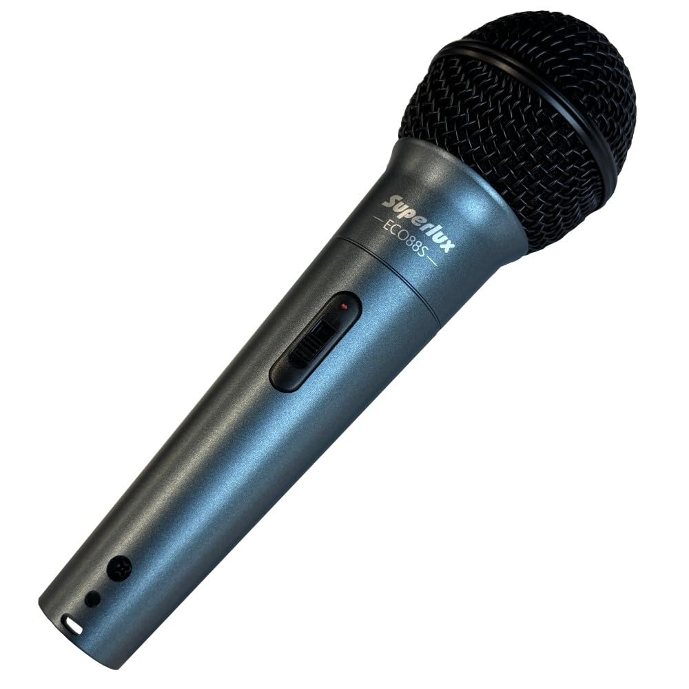 Superlux Dynamic Vocal Microphone Set of 3, Carrying Case, and Microphone Holder Included, ECO88S3PACK