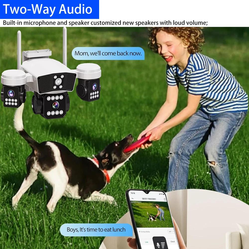 OKAM PRO Outdoor 3 Lens 3 Screen HD 15MP WIFI Camera Mobile Tracking Two-way Intercom Color Night Vision PTZ Security Camera