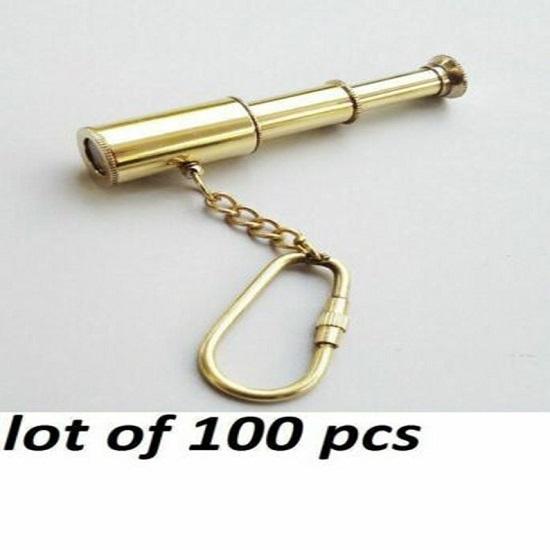 Морской латунный рабочий 3-складной телескоп брелок брелок коллекционный 100 шт.