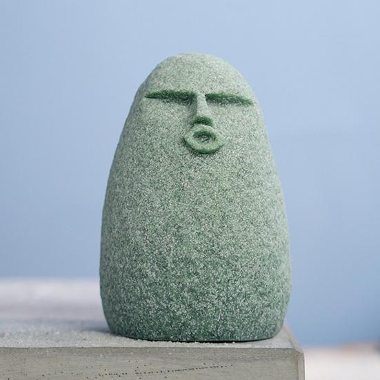 Cute Stone Primitive Man Figurine Funny Stoneman Statue Carving Face Decoration for Garden Home Decor Fish Tank Ornament
