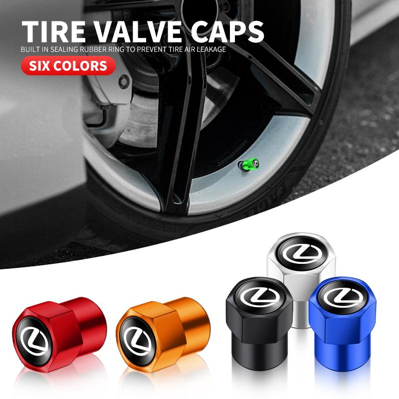 4PCS Car Badge Wheel Tires Valve Caps Metal Tyre Dust Covers For Lexus F-SPORT ES RX NX LS UX LM LX GX LC RZ IS CT GS RC HS