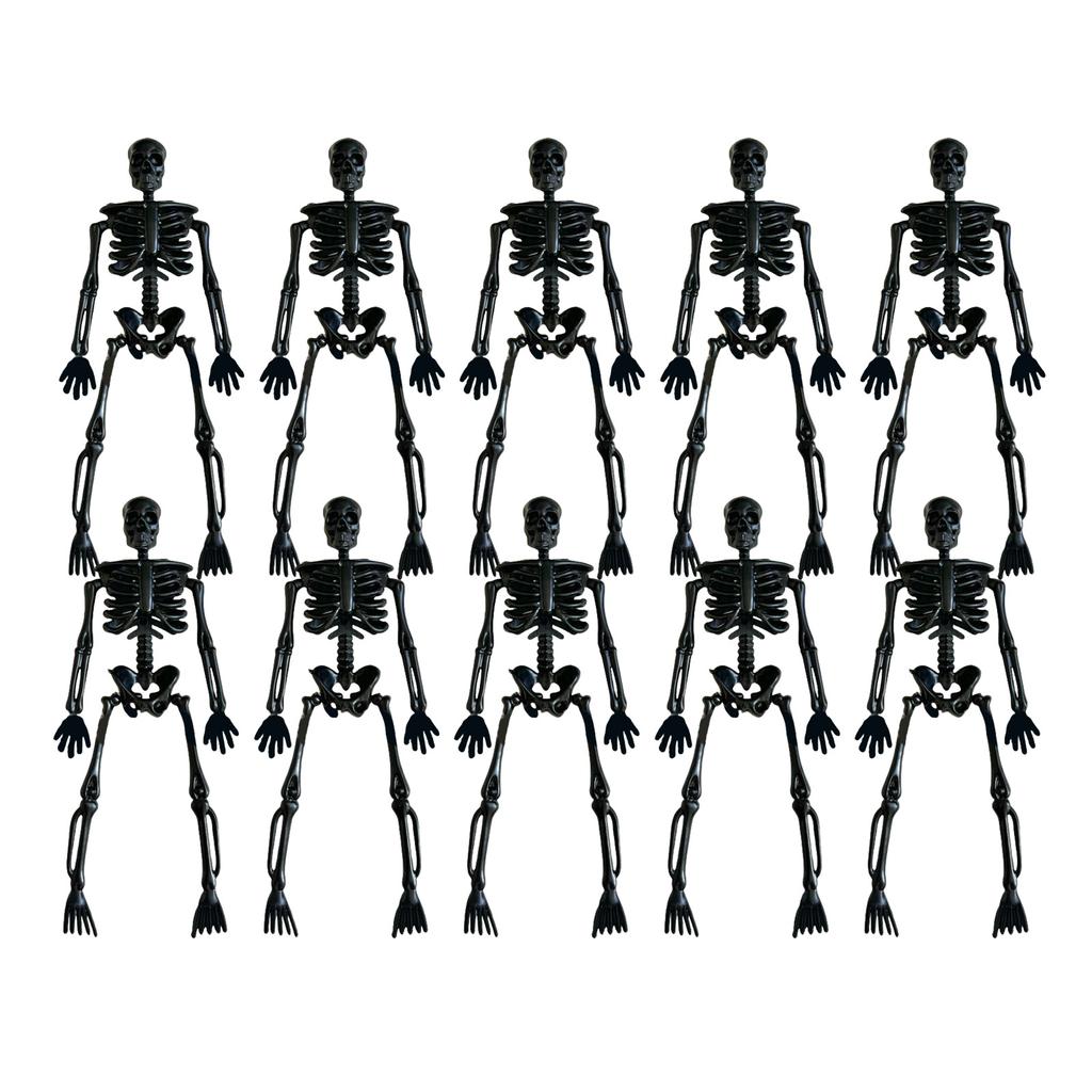 10Pcs Halloween Skeleton Figures Decors Movable Halloween Skeletons Figurine For Spooky Seasonal Home Ornaments
