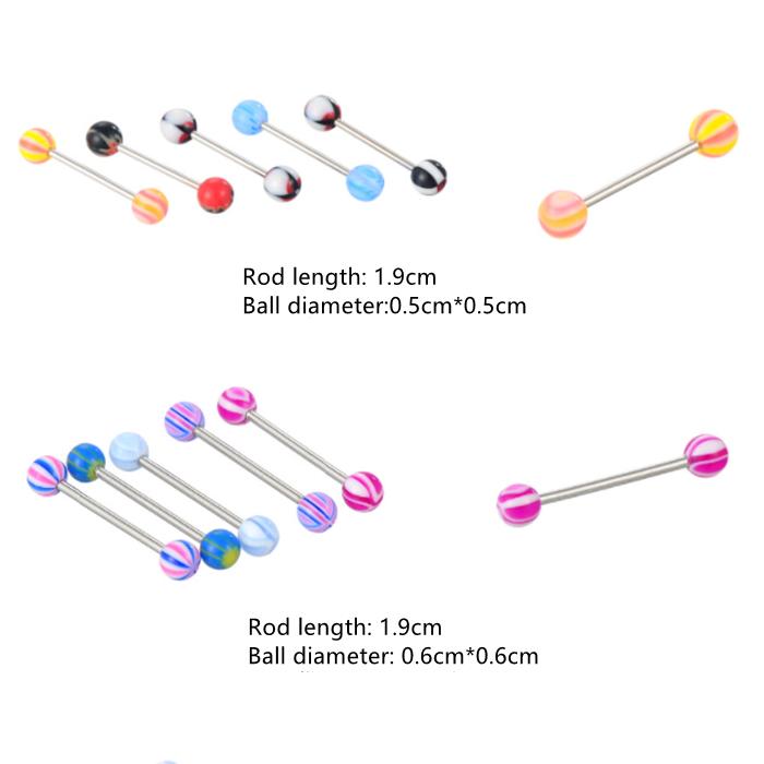 Акриловый пирсинг из нержавеющей стали, смешанные цвета для бровей, живота, губ, кольца для языка, обручи для носа, ювелирные изделия для пирсинга