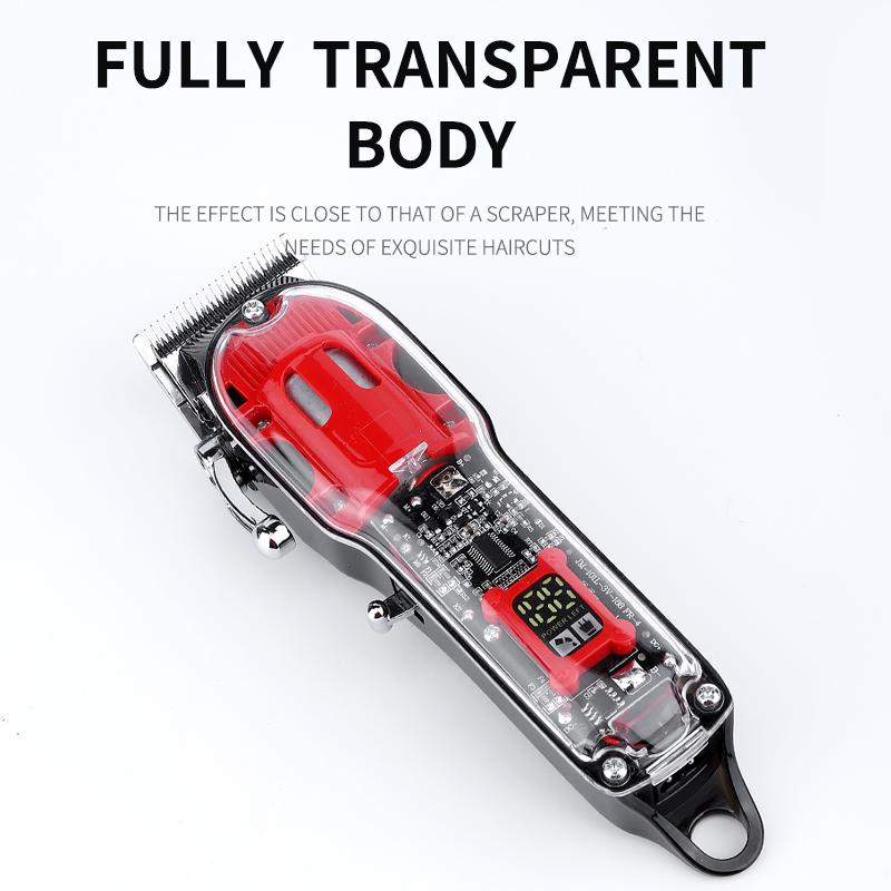 Household Rechargeable Shaving Fully Transparent Electric Hair Clipper for Hair Salon