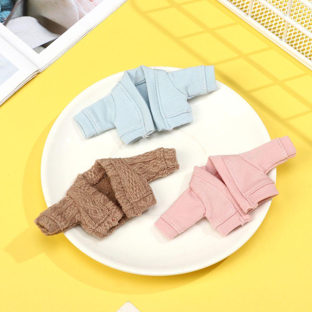 Doll Accessories Mini Knitted Sweater Tops Casual Dress Dressing Clothes 1/12 Doll Cardigans