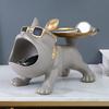 Yousheng Big Mouth Dog Figurine Key Storage Tray Cartoon Puppy Resin Statue Jewelry Trinket Keys Container Box Animal Desktop Decoration Ornament