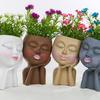 Face Flower Pot Human Face Sleeping Beauty Smooth Edge Prop Cheek Flat Head Decorative Resin Indoor Outdoor