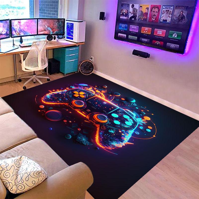 Игровой коврик для комнаты мальчика Коврик для геймера с дизайном контроллера Ковер для игровой комнаты Спальня Декор Нескользящий Машинная стирка