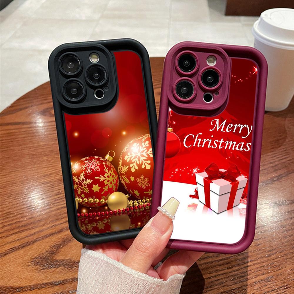 N111 Merry Christmas art Happy New Year Мягкие чехлы для телефонов Angel Eyes для iPhone 16 15 14 13 11 Pro Max 8 7 6s Plus 12 mini XR XS Max Противоударный чехол