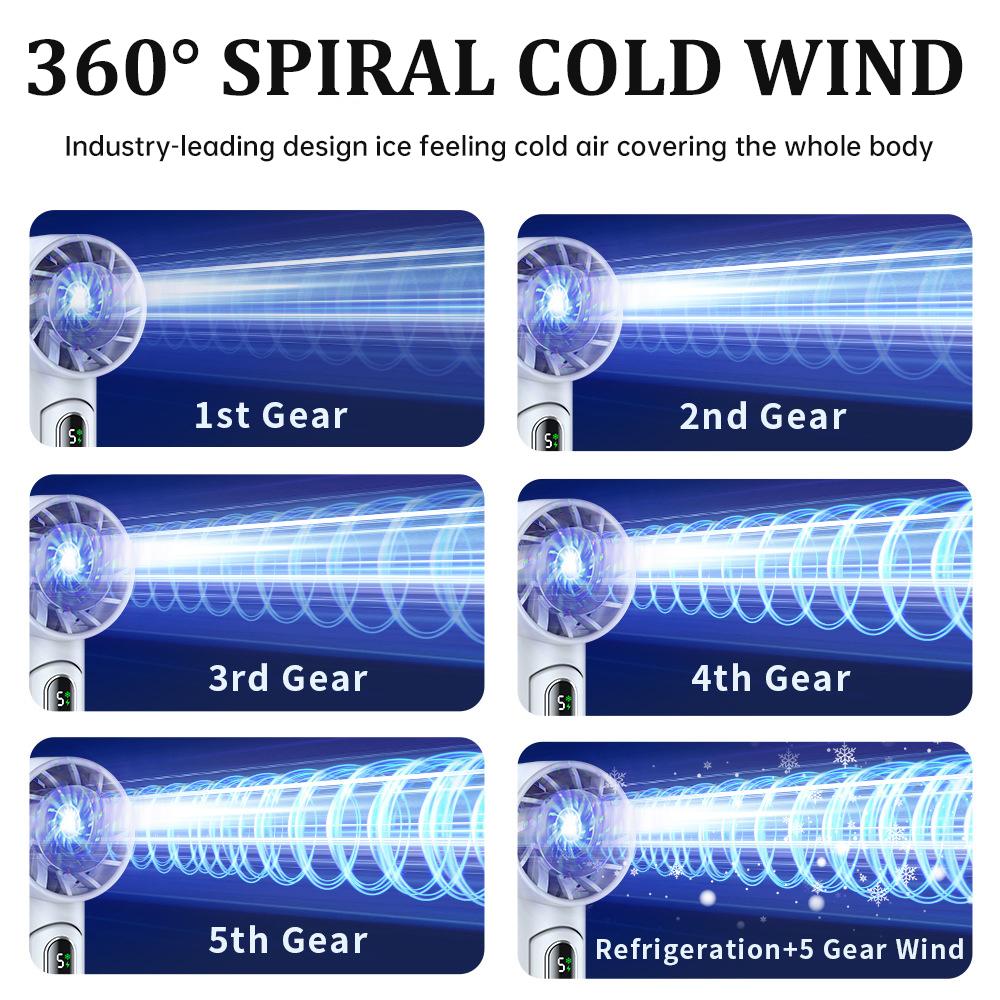 Портативный вентилятор, мини-турбовентилятор, USB-перезаряжаемый складной воздухоохладитель для лета, уличный вентилятор со светодиодным дисплеем