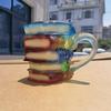 Picture Book Cup 3D Book Stacking Mug Hand-Drawn Literary Coffee Cup for Book Lovers Teachers Librarians