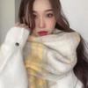 Vintage Warm Winter Cashmere Scarf Mohair Plaid Long Wrap Thickened Soft Thickened Scarves Tass H2X0