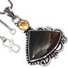 Pendant Amrican Jasper Citrine Quartz Gemstone Handmade Silver Jewelry 2"