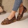 2024 Новые горячие продажи модные туфли на плоской подошве с леопардовым принтом женские мокасины с металлической цепочкой дышащие повседневные кроссовки Zapatillas Mujer