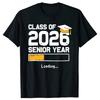 Забавная футболка для выпускников 2026 года в ретро-стиле, класс 2026 года, футболки для выпускного, мужская и женская мода, повседневная футболка, 100% хлопок, свободная футболка оверсайз