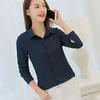 Summer Autumn Women Office Shirt Korean Fashion Slim Fit Casual Blouse Tops Ladies Lapel Long Sleeve Base Chiffon Shirts