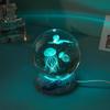 3D Резная Хрустальная Сфера Дельфин Ночник Украшение - USB Настольное Украшение и Подарок на День Рождения
