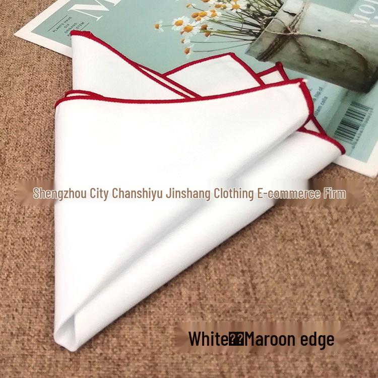 Элегантный чисто-белый хлопковый мужской нагрудный платок 23 см