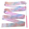 2M 4M Rhythmic Gymnastics Equipment Ballet Streamer Dance Ribbon Rhythmic Twiling Rod Rainbow Stick Training Flashing Star