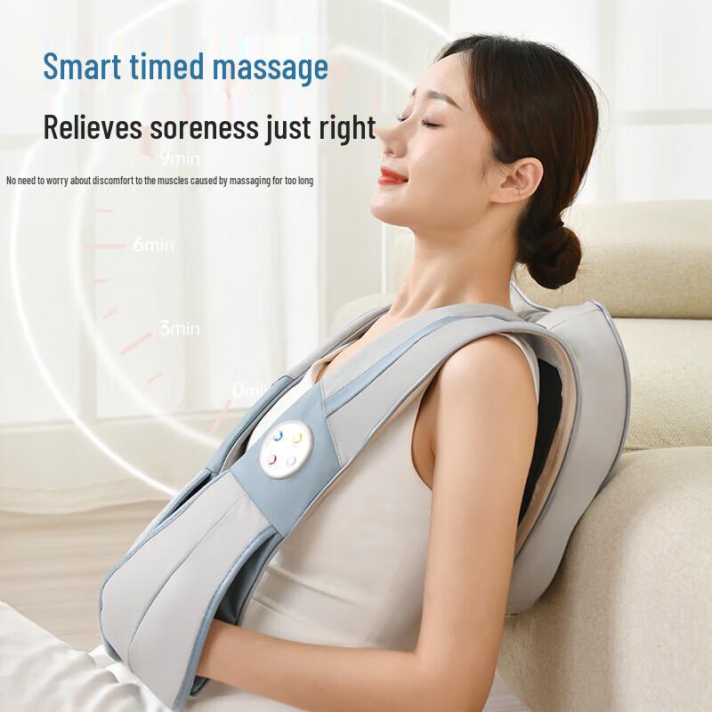 Aux Neck and Shoulder Percussion Massager Shawl with Heat CN plug (adapter included)