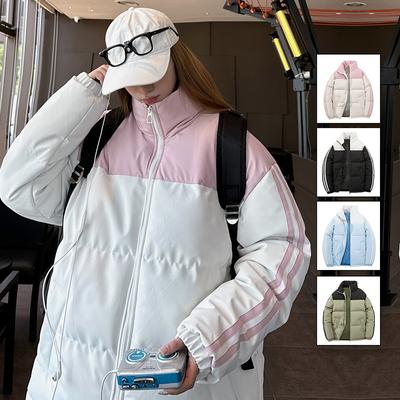 Зимняя мужская куртка с хлопковой подкладкой, корейская версия, свободный воротник-стойка, утолщенная одежда для хлеба, модная молодежная повседневная куртка с хлопковой подкладкой