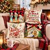 Soft Christmas Pillow Covers 2D Printed Santa Pillow Cover Atmosphere Throw Cushion Case  Car