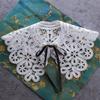 Embroidery Fake Collar Women Detachable Collars Big Lapel White False Collar Shirt Shawl Kragen Sahte Yaka Kraagje Nep Dames