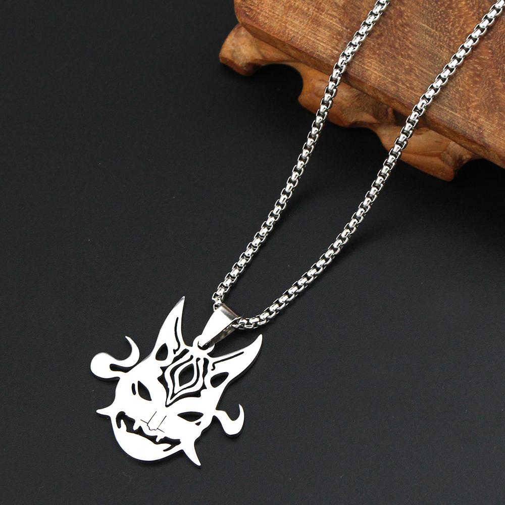 Genshin Impact кулон ожерелье подростковое милое аниме мультфильм призрак ожерелье из нержавеющей стали для мужчин женщин ювелирные аксессуары подарок