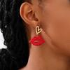 Fashion Sexy And Charming Flaming Red Lips Earrings For Women