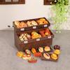 Mini Bread Cabinet For Dollhouse Miniature Bread Basket Miniature Simulation Bread Dessert Model Toys Supermarket Scene Decor