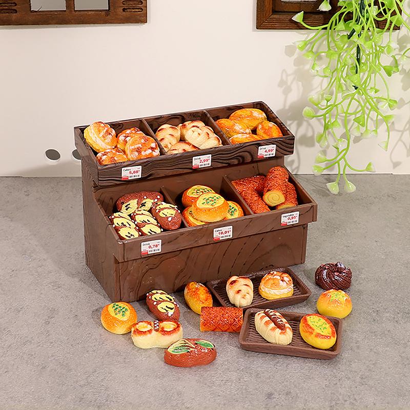 Мини-хлебница для кукольного домика, миниатюрная корзина для хлеба, миниатюрная имитация хлеба, модель десерта, игрушки, декор для супермаркета