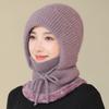 Womens Winter Knitted Balaclava Hat With Neck Warmer Adjustable Face Cover Cycling Outdoor Use