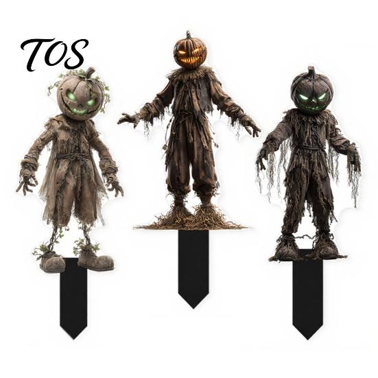 Weather Resistant Yard Decor Halloween Scarecrow Garden Stake, 2D Flat Creepy Zombie Ornament, Spooky Doll Waterproof Signs Decoration, Scary Art Sign
