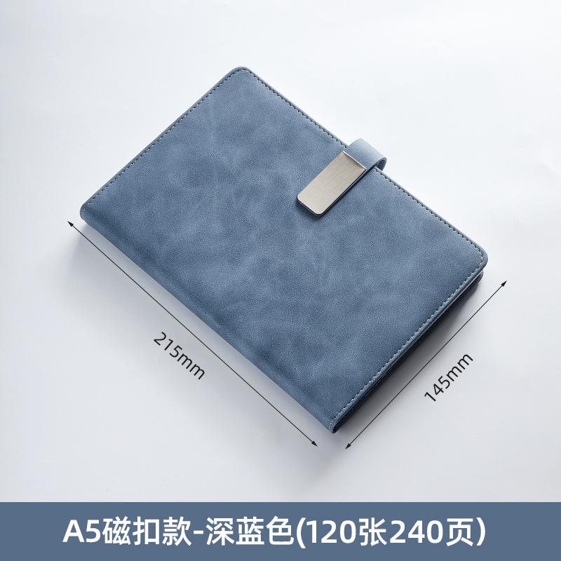 Customized A3 Hardcover Leather Bound Notebook with Logo Buckle 100 Sheets Thermal Binding for Office Business Meetings Record