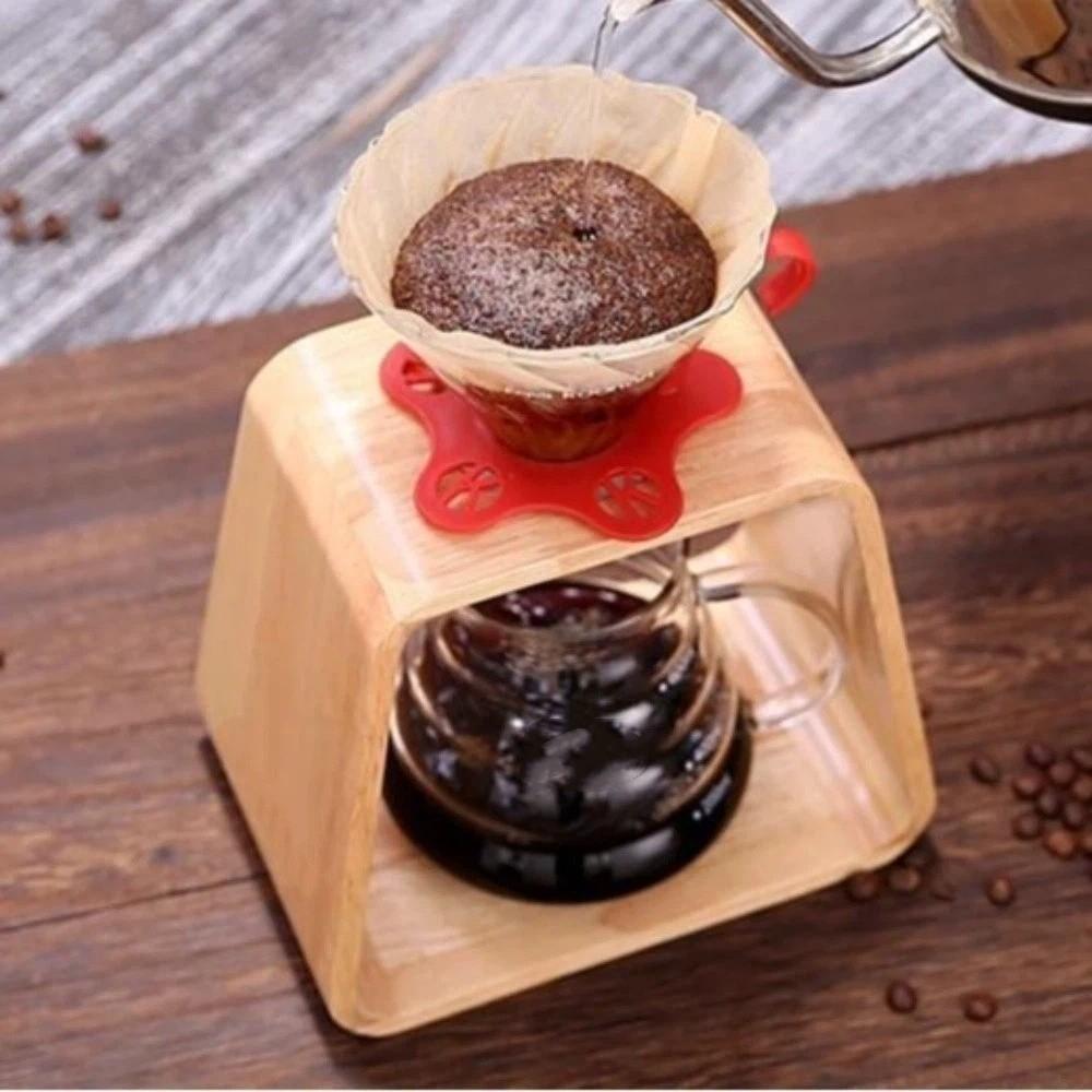 Vintage Teapot Insulation Rack Solid Wood Coffee Holder Universal Teapot Heating Base Coffee Shop