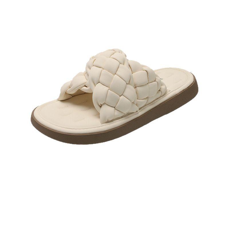 Новая летняя вафельная корейская версия односложных сандалий для женщин, модные и универсальные повседневные нескользящие классные тапочки для девочек