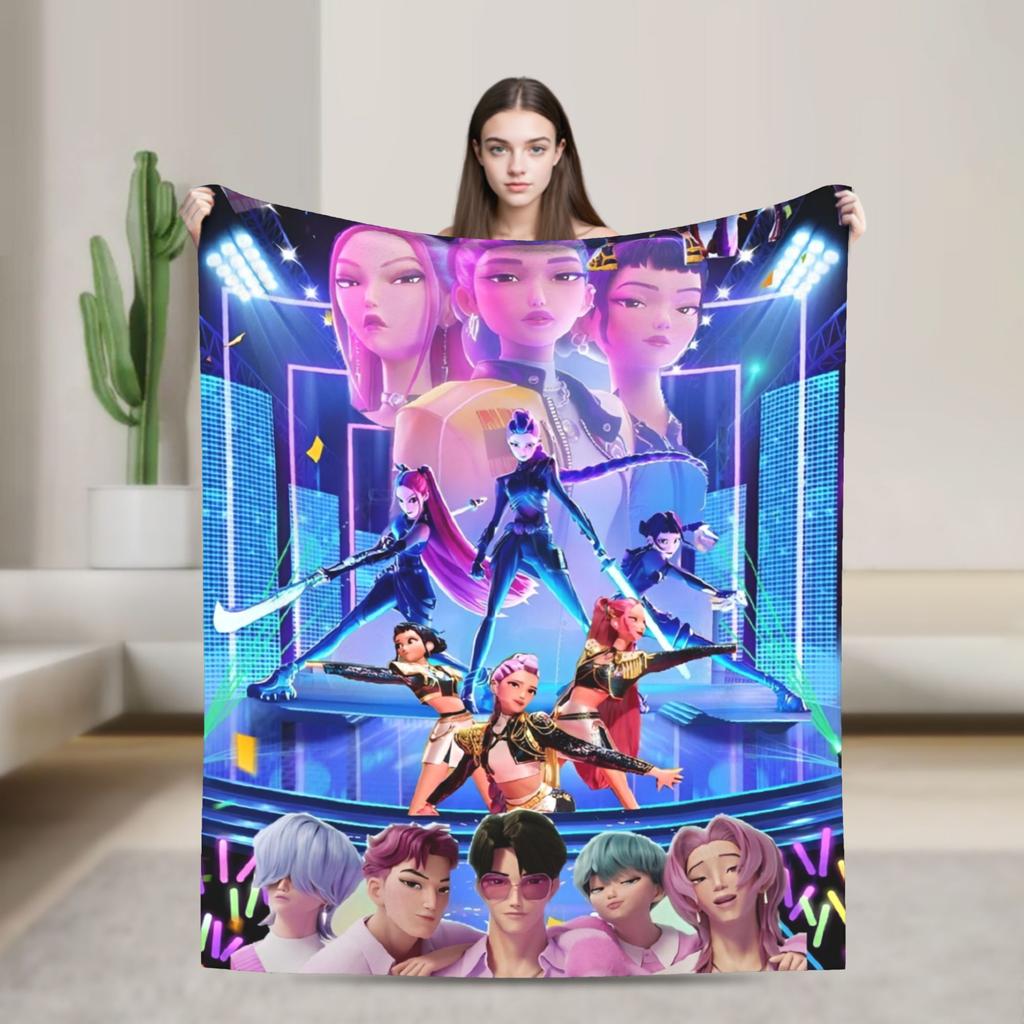 Kpop Демоны Охотницы Охотники Фланелевые Одеяла Руми Мира Джои Креативное Плед для Покрывала 125*100см Коврик Кусок Мягкий
