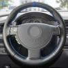Car Accessories Steering Wheel Cover Leather Trim For Opel Corsa C 2001-2006 Combo C 2001-2011 Holden Tigra Blue Line Blue