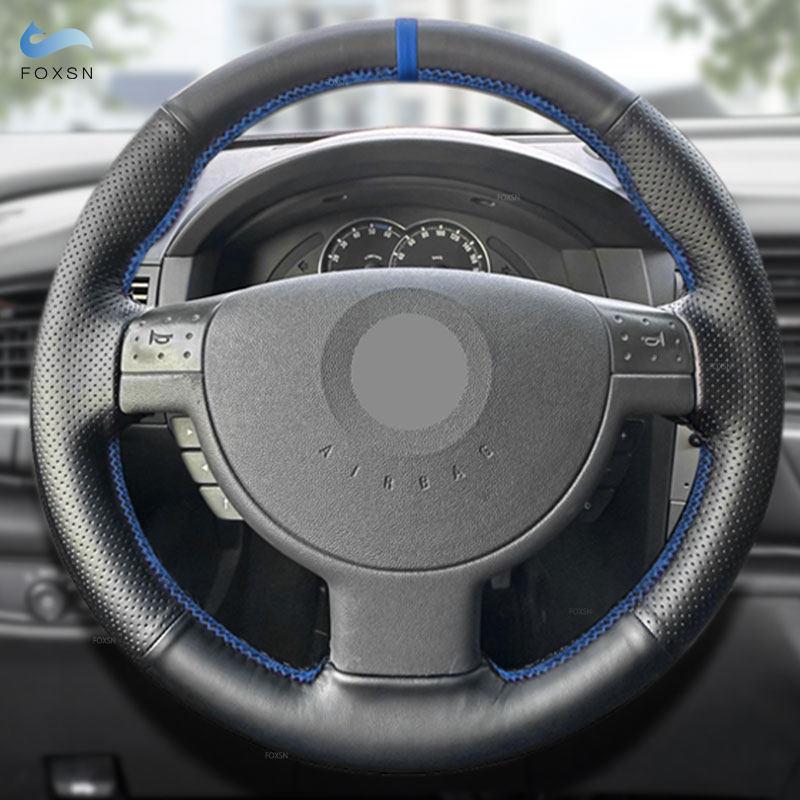 Car Accessories Steering Wheel Cover Leather Trim For Opel Corsa C 2001-2006 Combo C 2001-2011 Holden Tigra Blue Line Blue