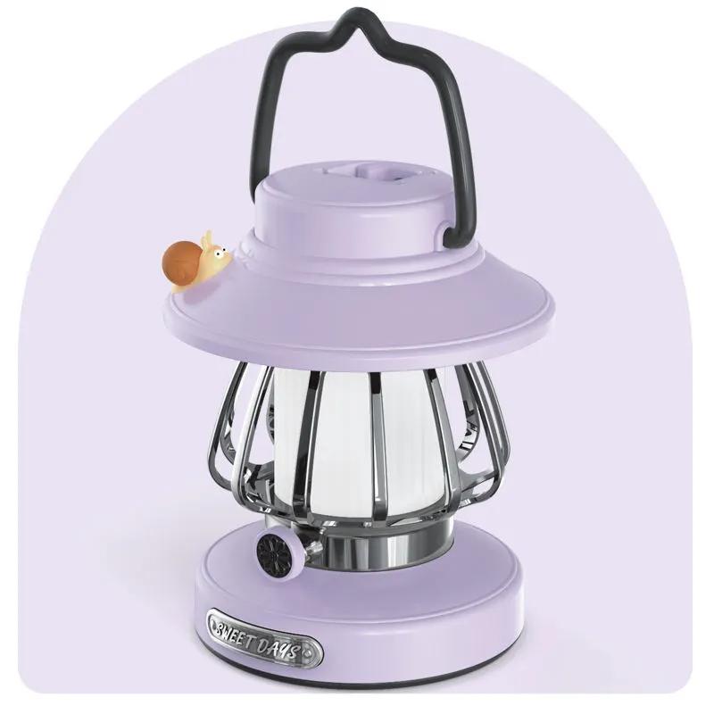 1pc Cartoon Snail Retro Portable Hanging Camping Night Lamp USB Charging Camping Light Decoration Light For Courtyard, Camping