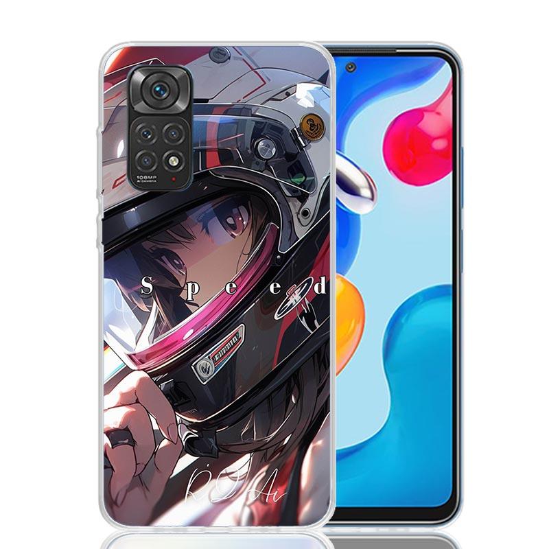 Motorcycle Rider Helmet Phone Case For Xiaomi Redmi Note 13 14 15 Pro Plus 12S 12 14S 11S 11E 10 10S 11 11T 5G 4G Cover Coque Re
