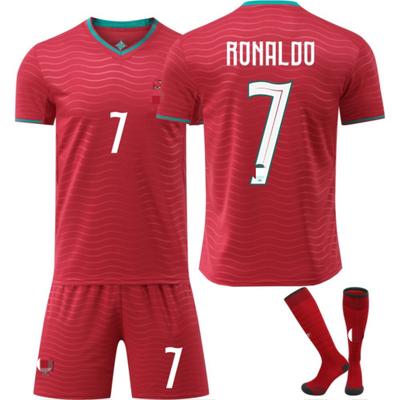 Подростки Дети Взрослые Футбольная форма Спортивный тренировочный комплект с носками Чемпионат мира по футболу FIFA 2026 Португалия Домашний №7