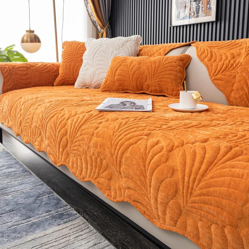 Solid Color Sofa Cover Non-Slip Universal Sofas Covers Back Couch Towel Sectional Couch Mat Furniture Protector for Home Decor