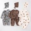 Waffle Bear Cookie Cookie Bonnet Set 90, Korea Best Childrens Clothes