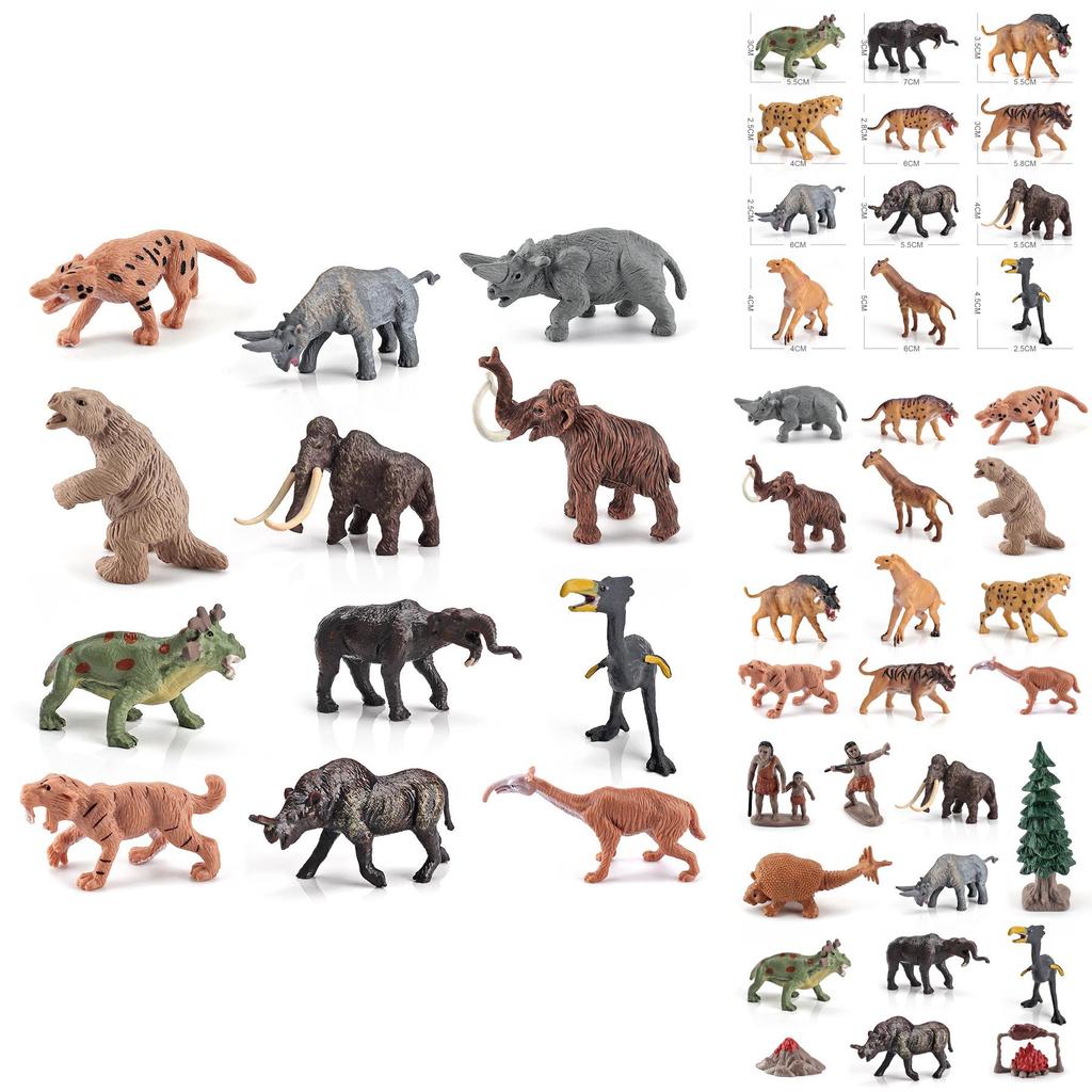 Realistic Prehistoric Animal And Primitive Human Model Toy For Home Desktop Decoration
