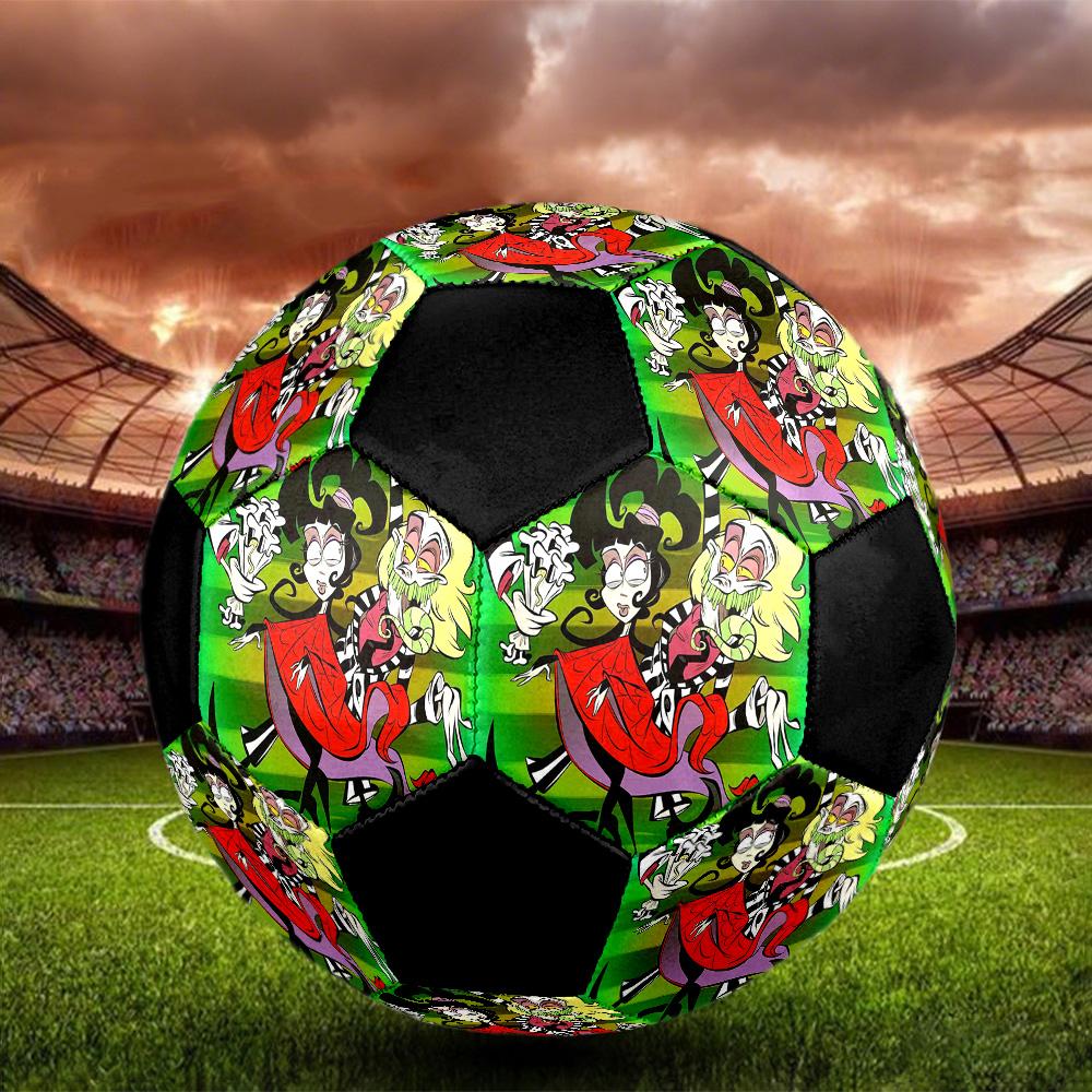Beetlejuice2 Soccer Ball Colorful All Ages Machine Stitched PVC Competition Ready Durable High-Bounce.SIZE5