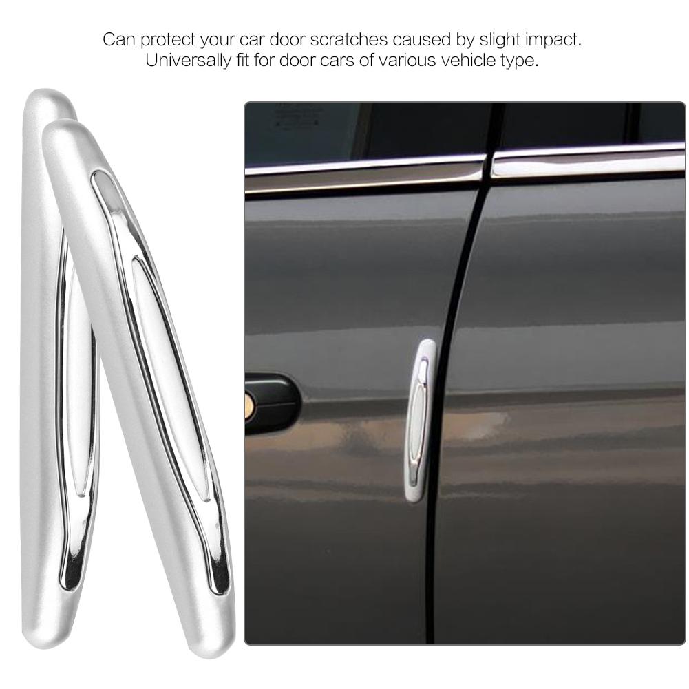 4pcs Car Door Edge Guards Trim Cover Strip Corner Bumper Anti Collision Scratch Protector Gray