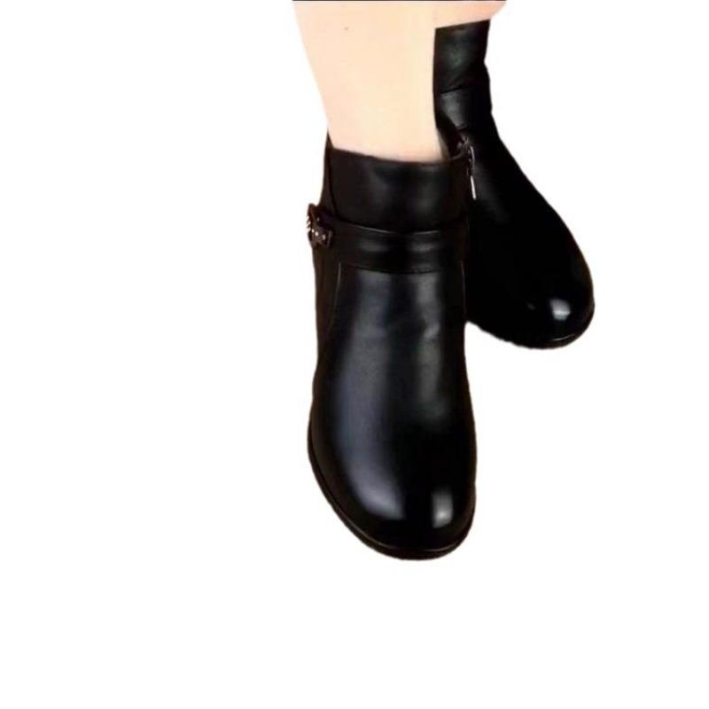 Туфли из мягкой кожи, ботинки на плоской подошве, новые универсальные ботильоны на толстой подошве и одинарные ботинки для женщин